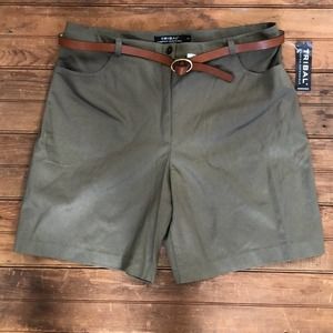 Tribal safari shorts high rise green NWT